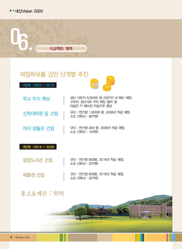 시설확충 계획